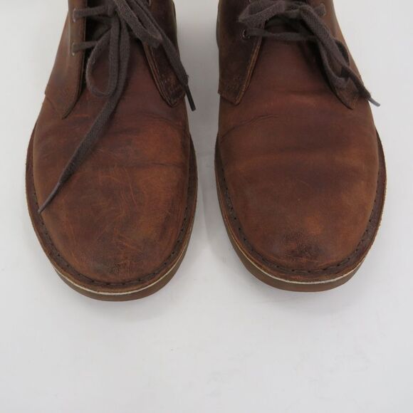 Clarks Mens Size 10M Bushacre Chukka Chestnut Brown Leather Classic Boots - Picture 5 of 15